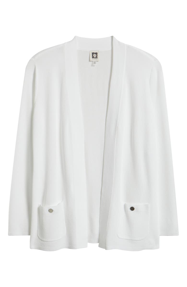 Anne Klein Malibu Open Front Cardigan, Alternate, color, Crisp White
