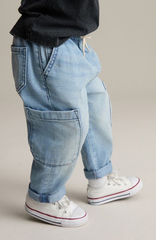 Next Kids' Straight Leg Drawstring Jeans In Blue