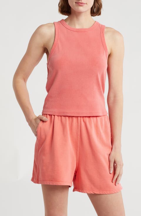 High Neck Rib Tank Top