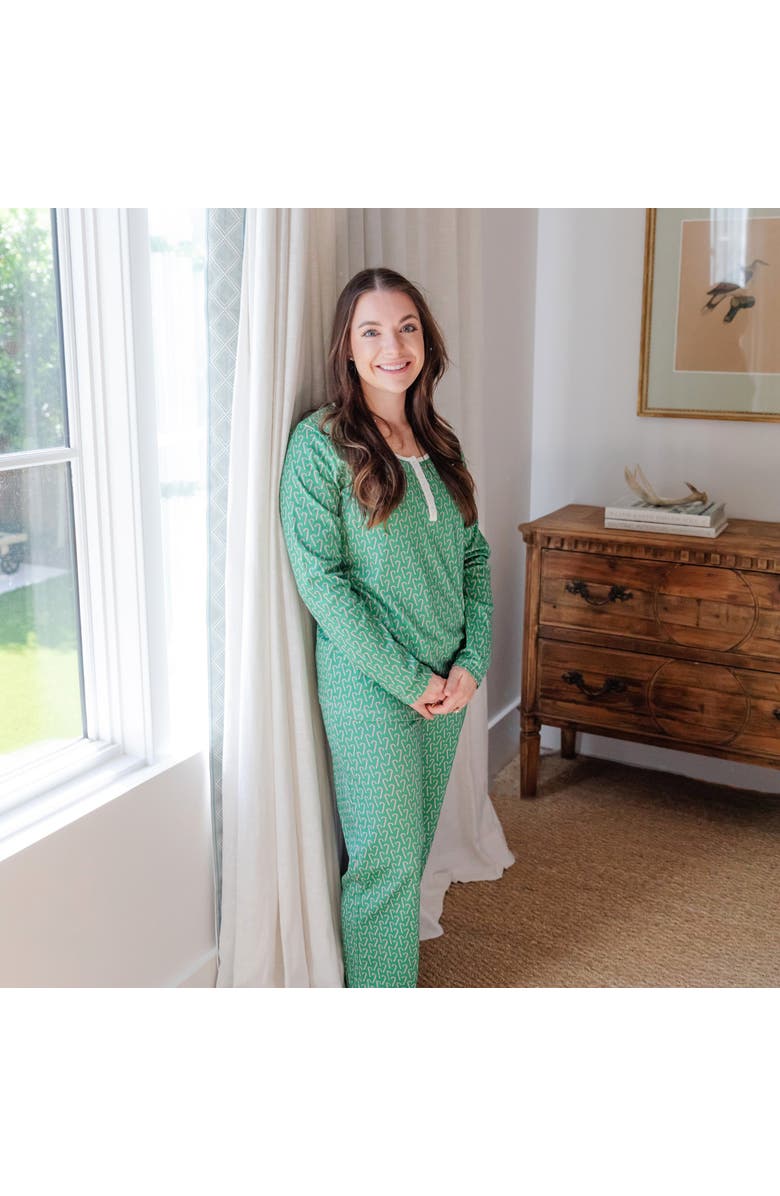 Lila and Hayes Calli Women's Pajama Longsleeve Top Pants Set, Alternate, color, Candy Cane Lane