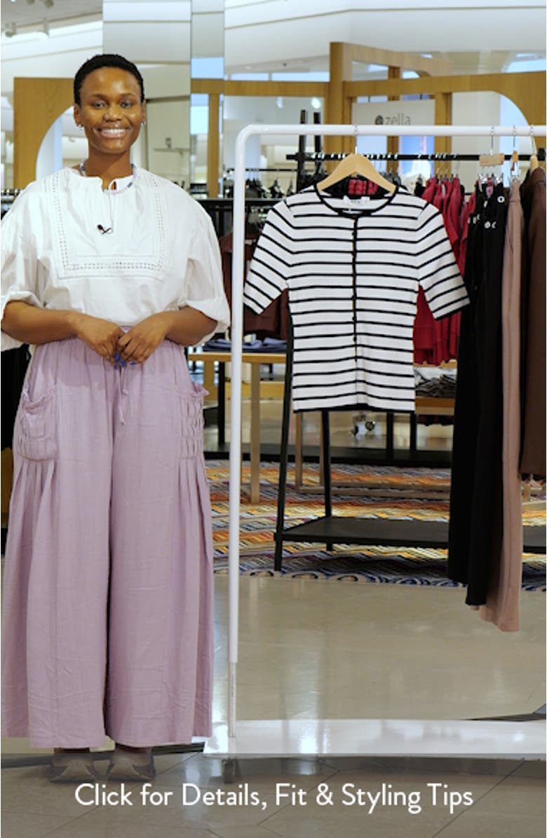 Henrie Stripe Button-Up Sweater, sales video thumbnail