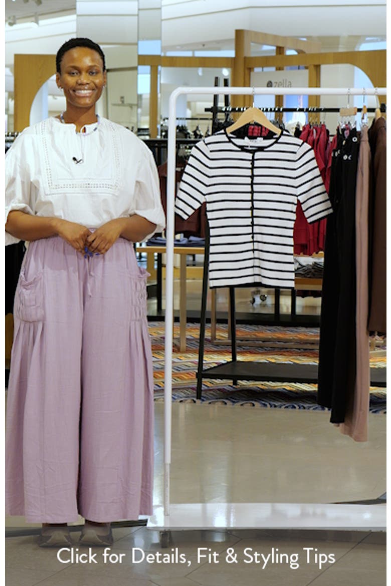 Henrie Stripe Button-Up Sweater video