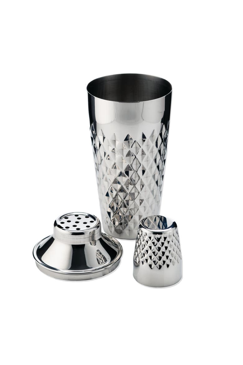 Irving Faceted Cocktail Shaker in Stainless Steel, Alternate, color, Silver