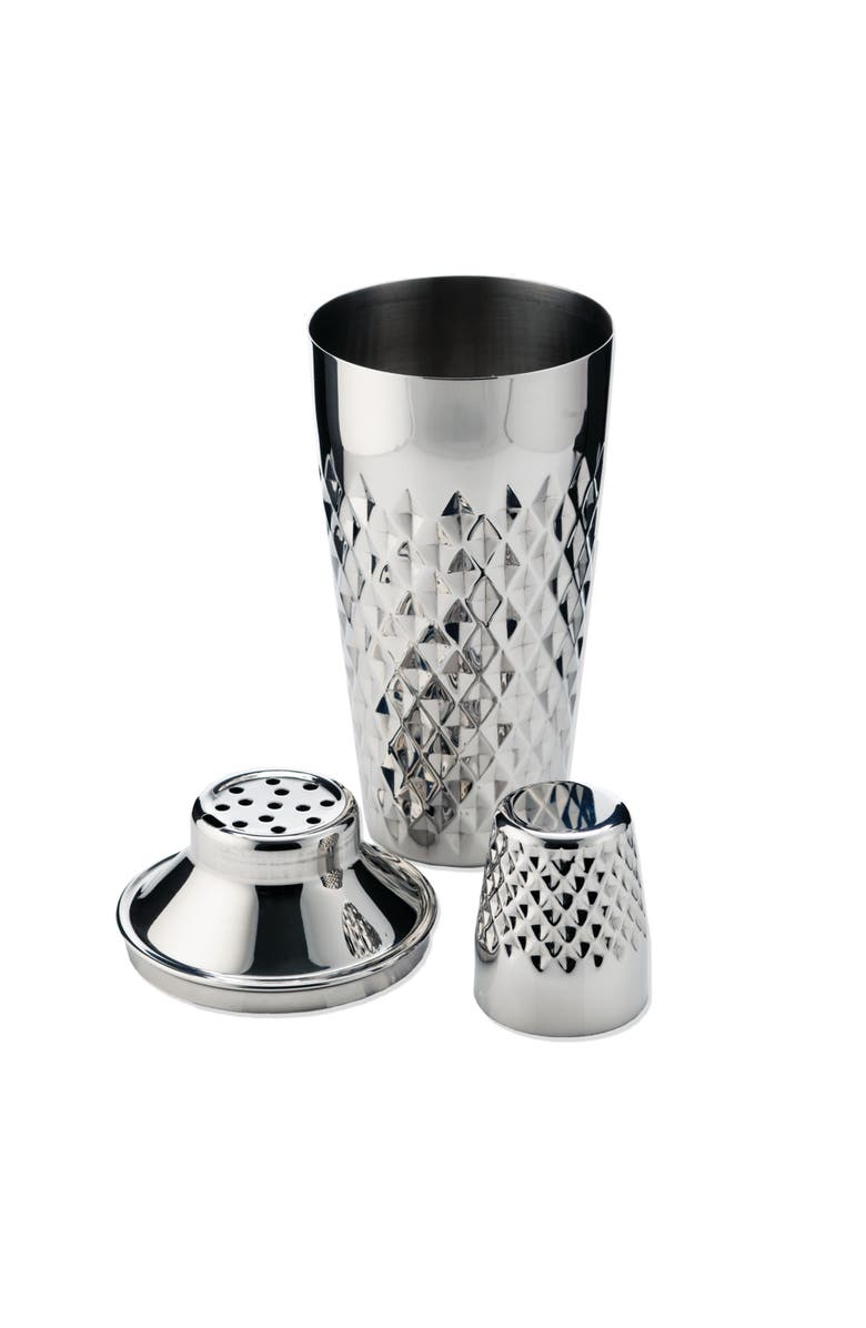 Viski Irving Faceted Cocktail Shaker in Stainless Steel, Alternate, color, Silver