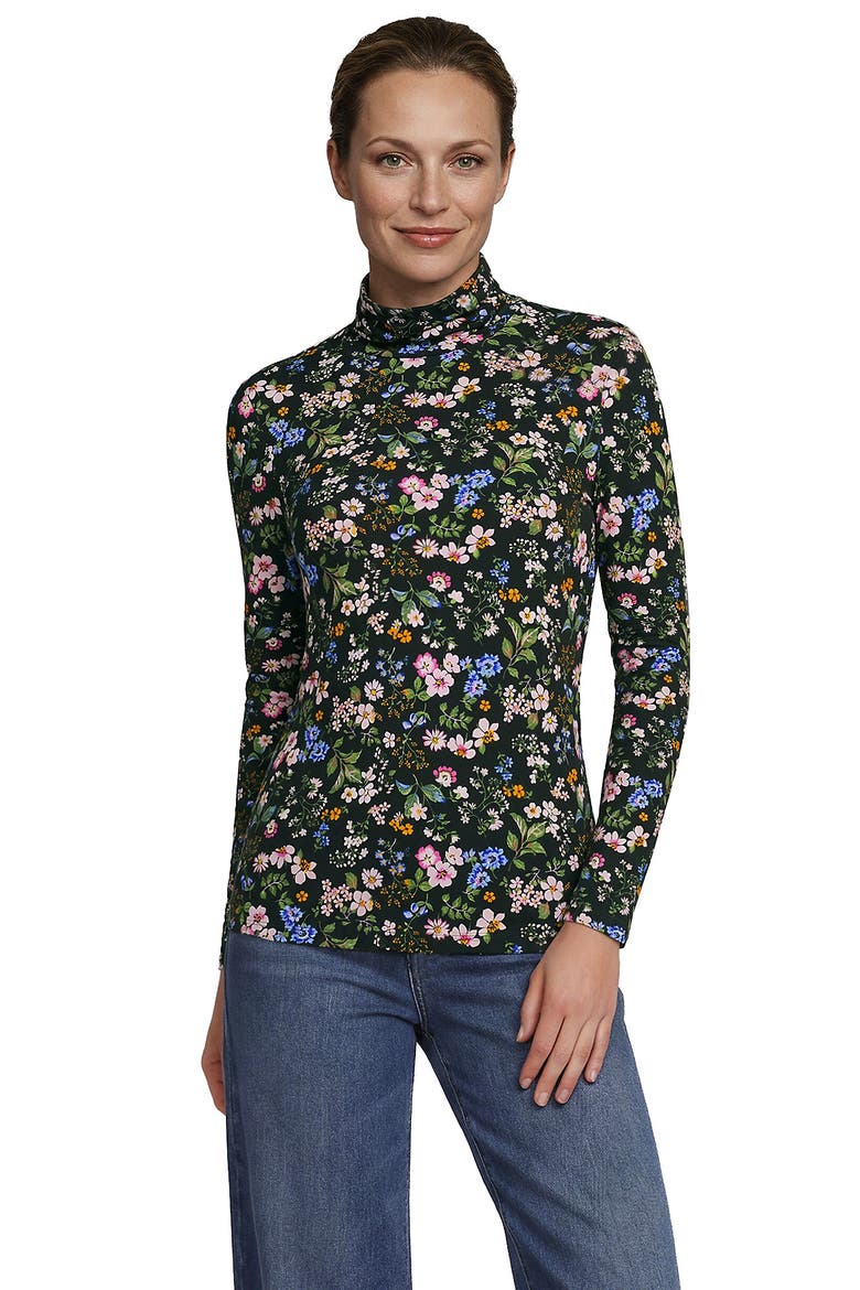 Lightweight Jersey Long Sleeve Turtleneck, Main, color, Woodland Forest Multi Floral
