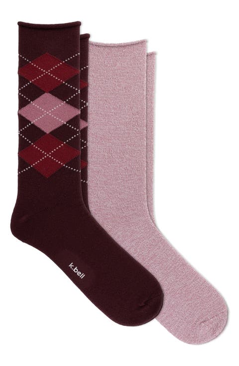 Supersoft Argyle 2-Pack Crew Socks