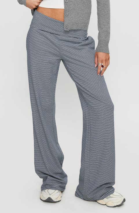 Eight Hours Sleep Stripe Foldover Pants
