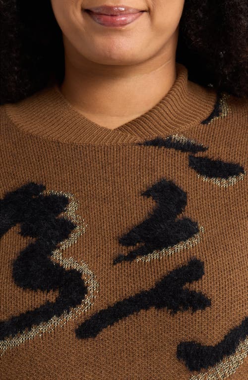 Wit & Wisdom Overlap Mock Neck Sweater In Brown