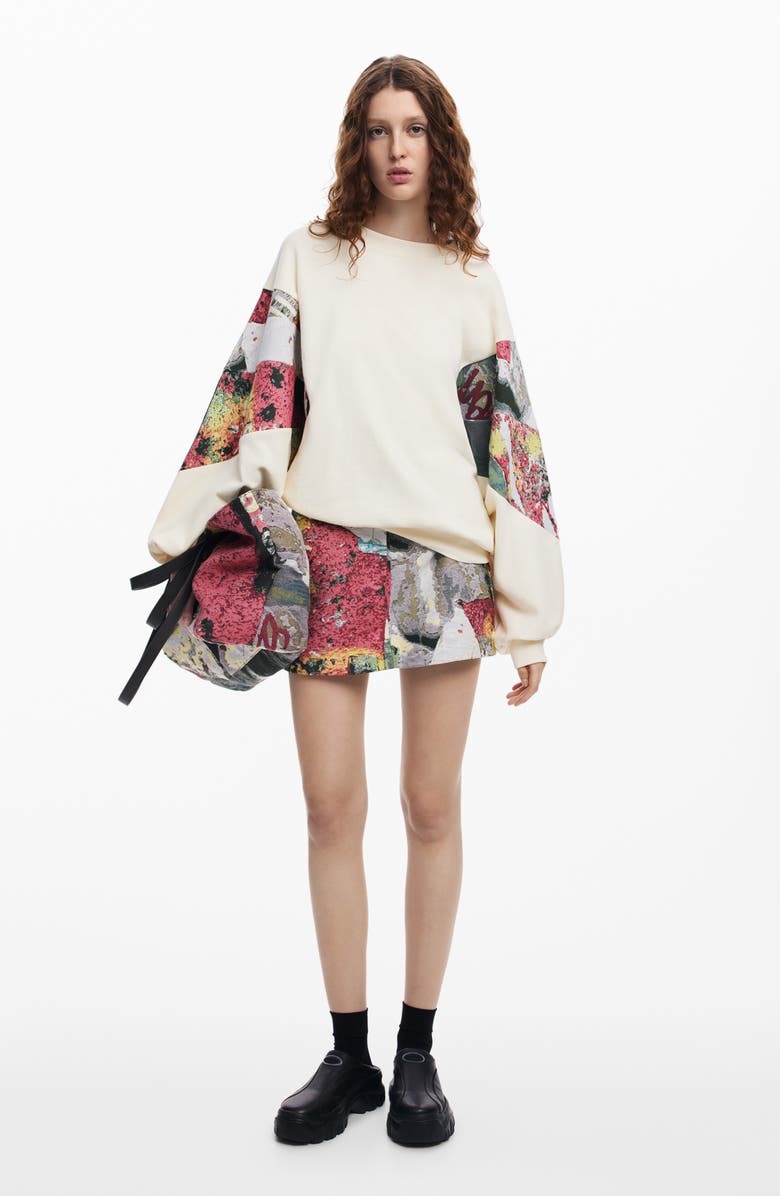 Desigual Posters Lacroix Floral Brocade Accent Sweatshirt, Alternate, color, 