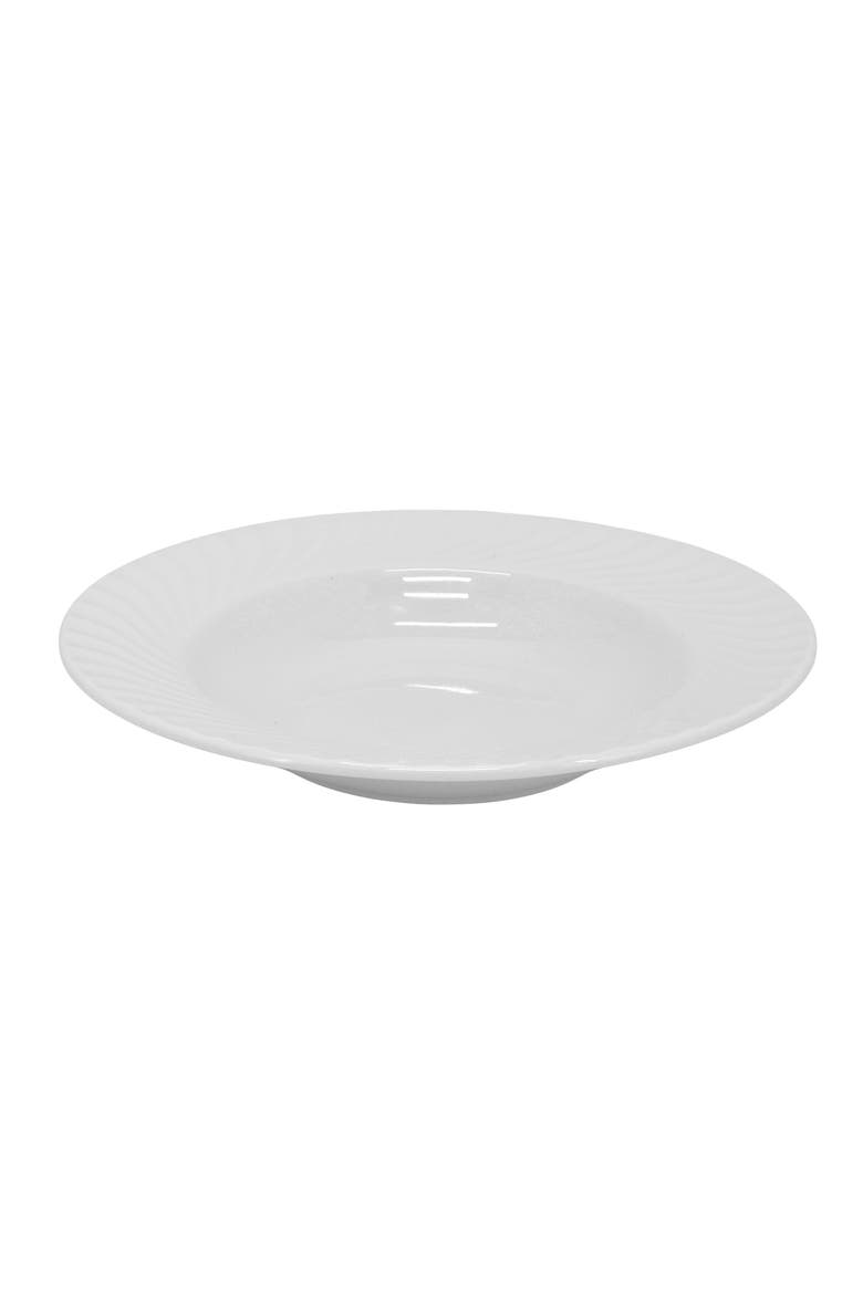 Julia 16 Piece Scalloped Double Bowl Dinnerware Set, Alternate, color, White