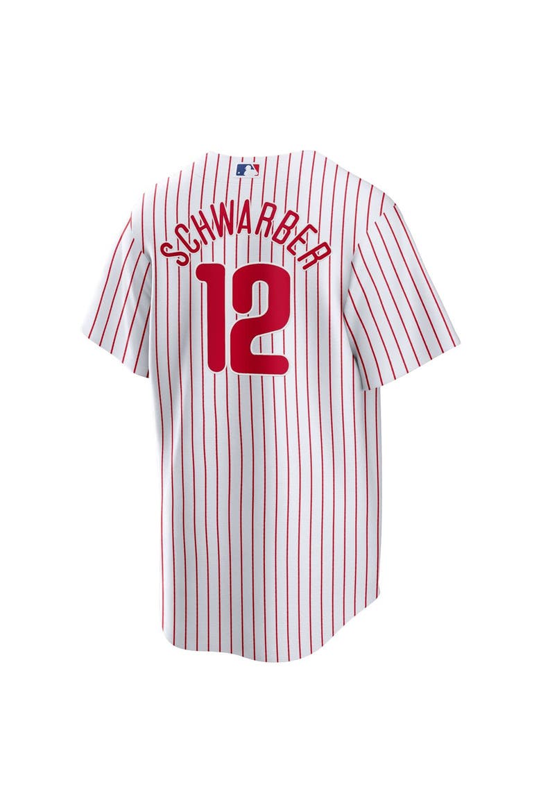 Men's Nike Kyle Schwarber White Philadelphia Phillies Replica Player Jersey, Alternate, color, White