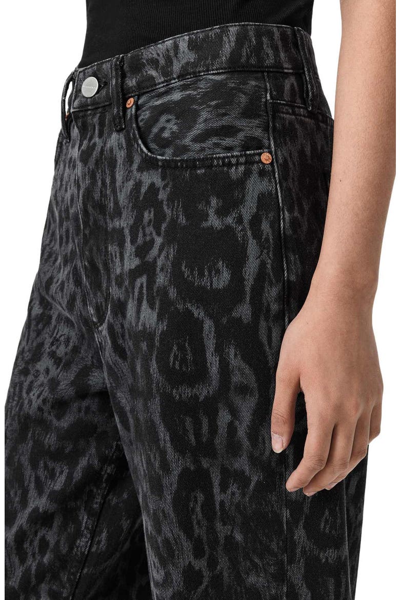 Blake Leopard Print Wide Leg Jeans, Alternate, color, LEPPO BLACK