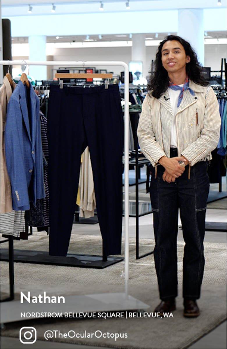 Glover Flat Front Stretch Wool Dress Pants, sales video thumbnail