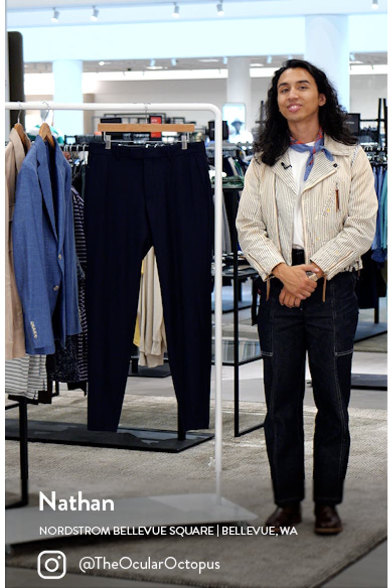 Glover Flat Front Stretch Wool Dress Pants video