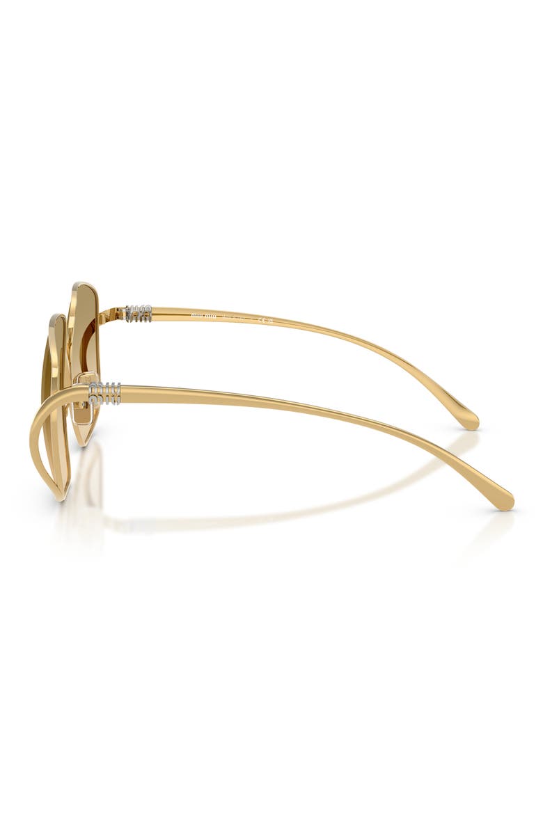 MU A57S 57mm Gradient Square Sunglasses, Alternate, color, GOLD/ YELLOW GRADIENT BROWN