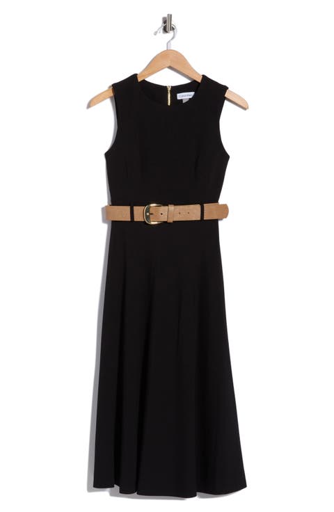 Scuba Knit Sheath Midi Dress
