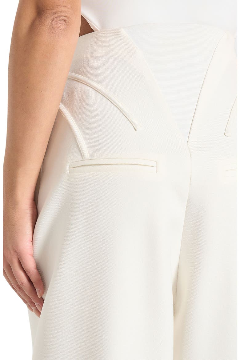 Rena High Waisted Corset Sculptural Trousers, Alternate, color, Off White