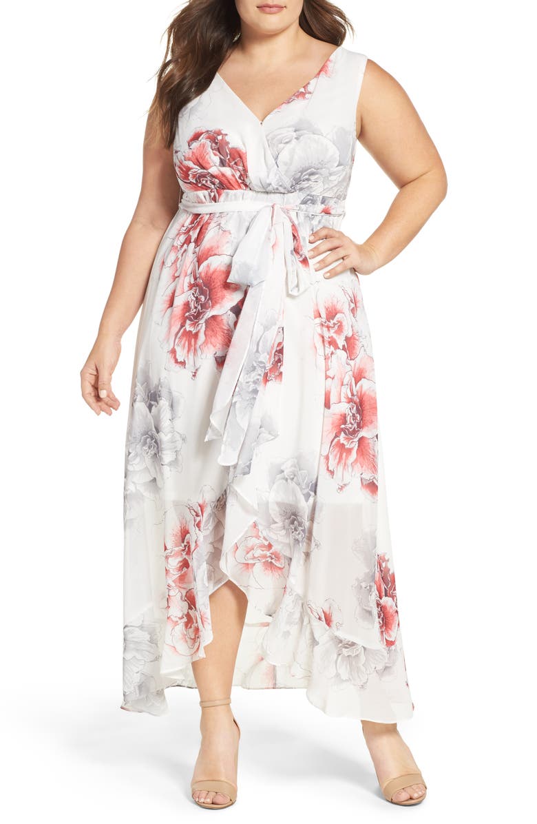 Sangria Floral Print Maxi Dress, Main, color,