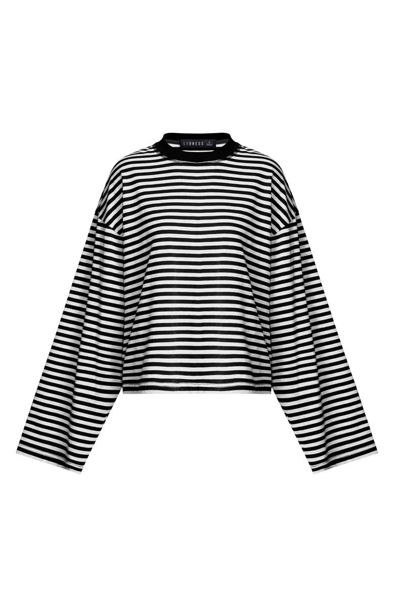 LIONESS Bloom Stripe Top, Alternate, color, Onyx Stripe