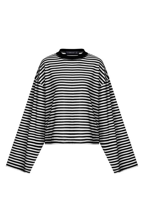 Lioness Bloom Stripe Top In Black