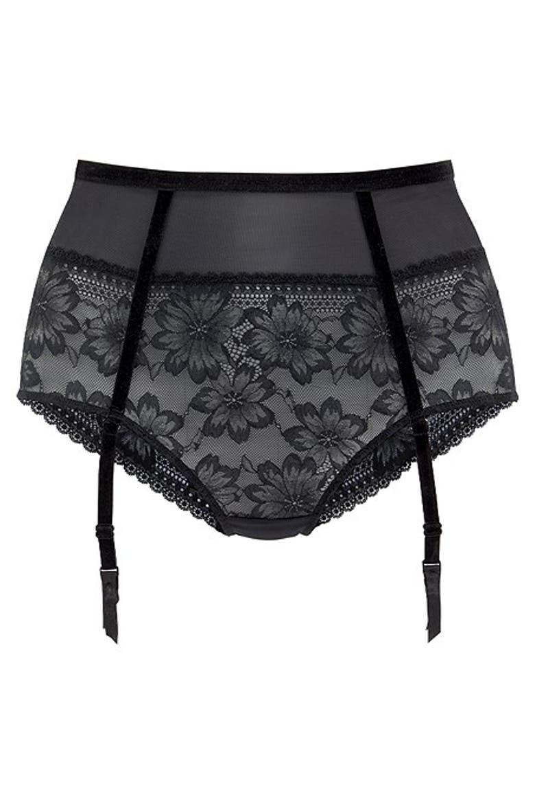 Women's Lace High Waisted Bikini Brief, Alternate, color, Black