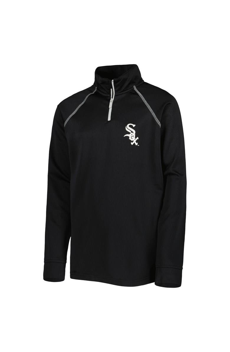 STITCHES Youth Stitches Black Chicago White Sox Team Raglan Quarter-Zip Jacket, Alternate, color, Black