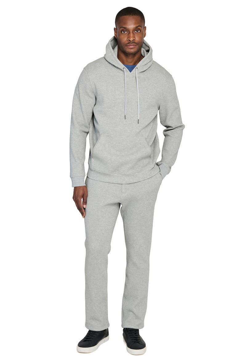 Slim Fit Brushed Cotton Blend Pullover Hoodie, Alternate, color, GREY