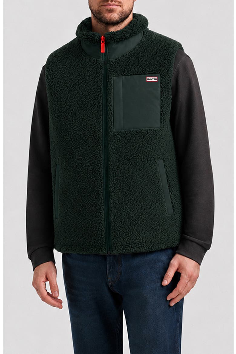 Noah Faux Shearling Vest, Main, color, SCARAB