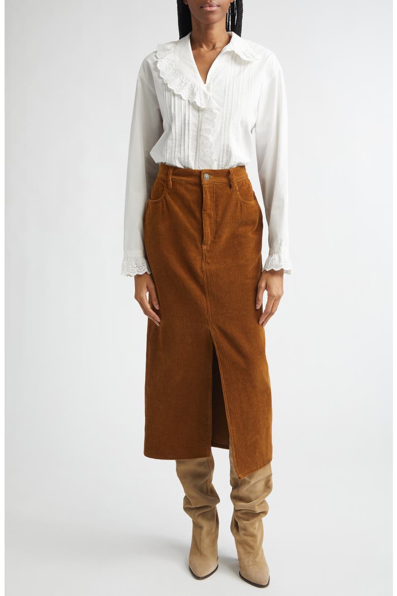 Nomia Eyelet Trim Cotton Shirt, Alternate, color, WHITE