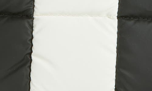 Veecollective Porter Colorbock Recycled Nylon Clutch In Black - Marshmallow Stripes