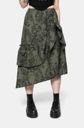 Disturbia Orla Foxglove Potion Ruffle Midi Skirt