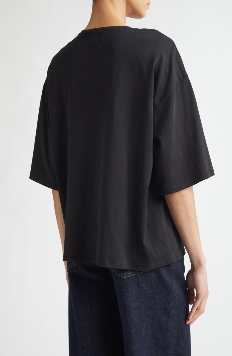 LOULOU DE SAISON Osis Oversize Boxy Cotton T-Shirt, Alternate, color, Black