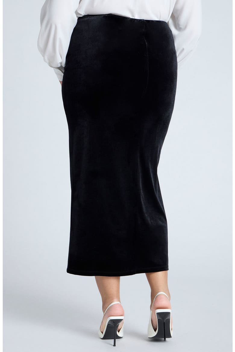Shirred Velvet Maxi Skirt, Alternate, color, BLACK ONYX