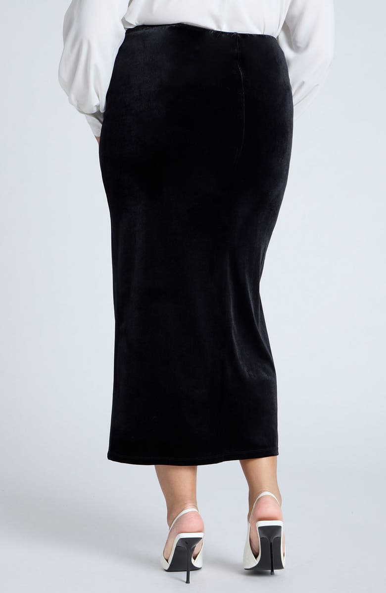 ELOQUII Shirred Velvet Maxi Skirt, Alternate, color,