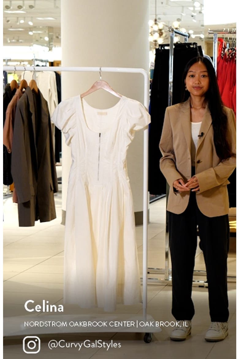 Malie Puff Sleeve Cotton Midi Dress video