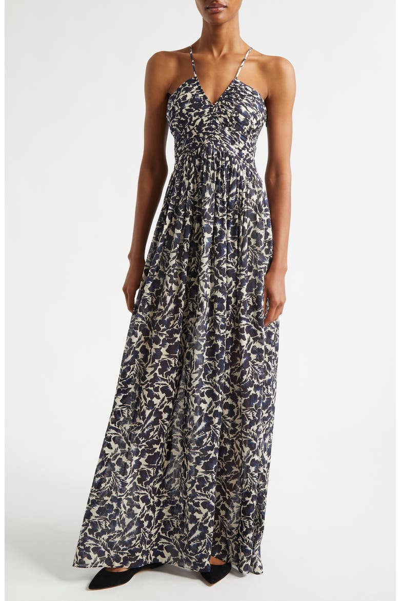 Romy Print Sleeveless Maxi Dress, Main, color, NAVY/ CREAM