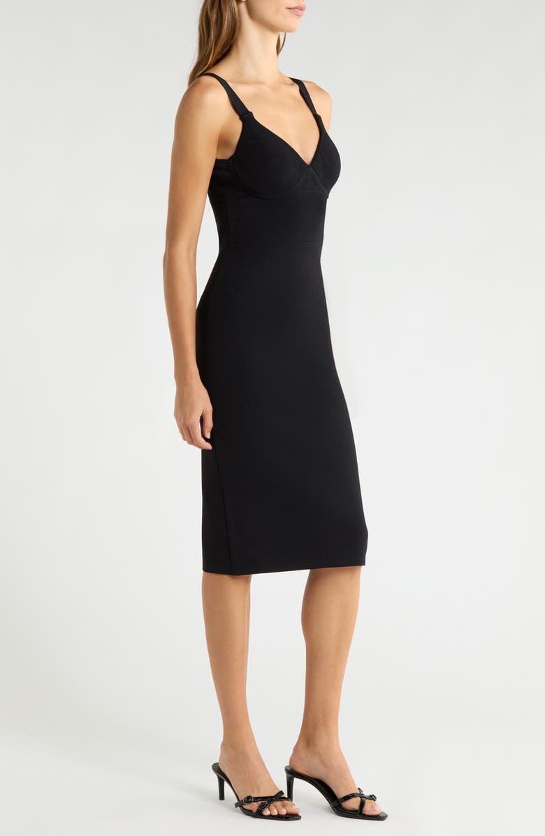 L'AGENCE Jimena Cup Knit Dress, Alternate, color, Black