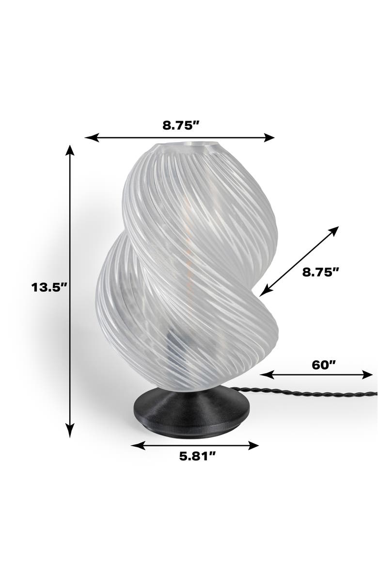 JONATHAN Y Gema 13.5" Mid-Century Coastal Plant-Based PLA 3D Printed Dimmable LED Table Lamp, Alternate, color, Light Smoke/Black