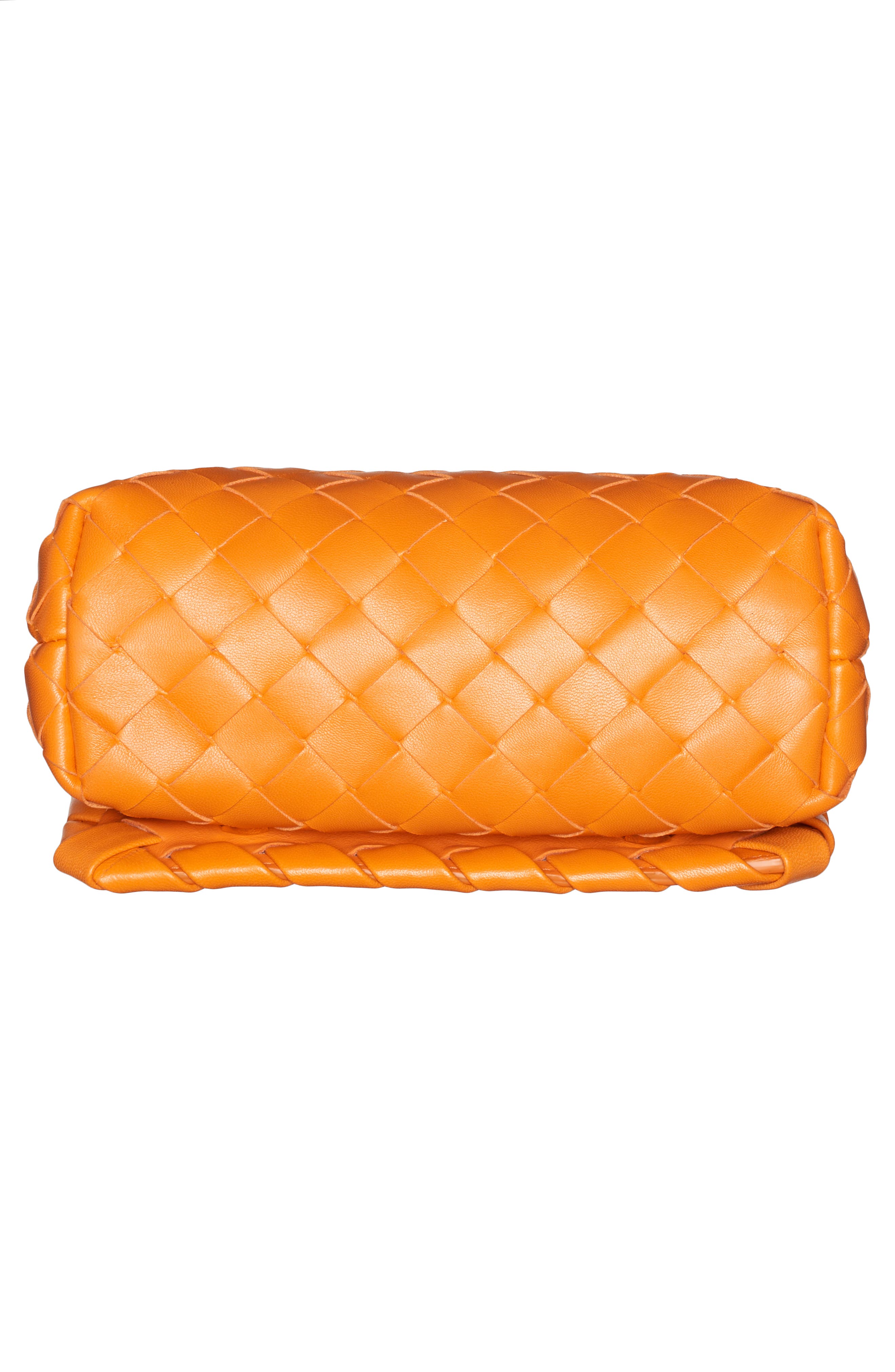 Mini Intrecciato Leather Crossbody Flap Bag, Alternate, color, LIGHT ORANGE