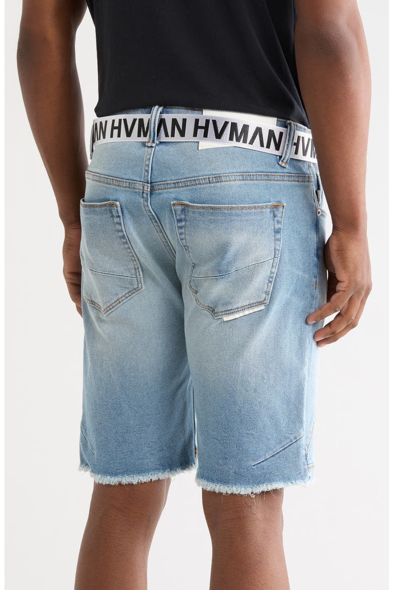 Mero Slim Raw Hem Cutoff Denim Shorts, Alternate, color, ACID