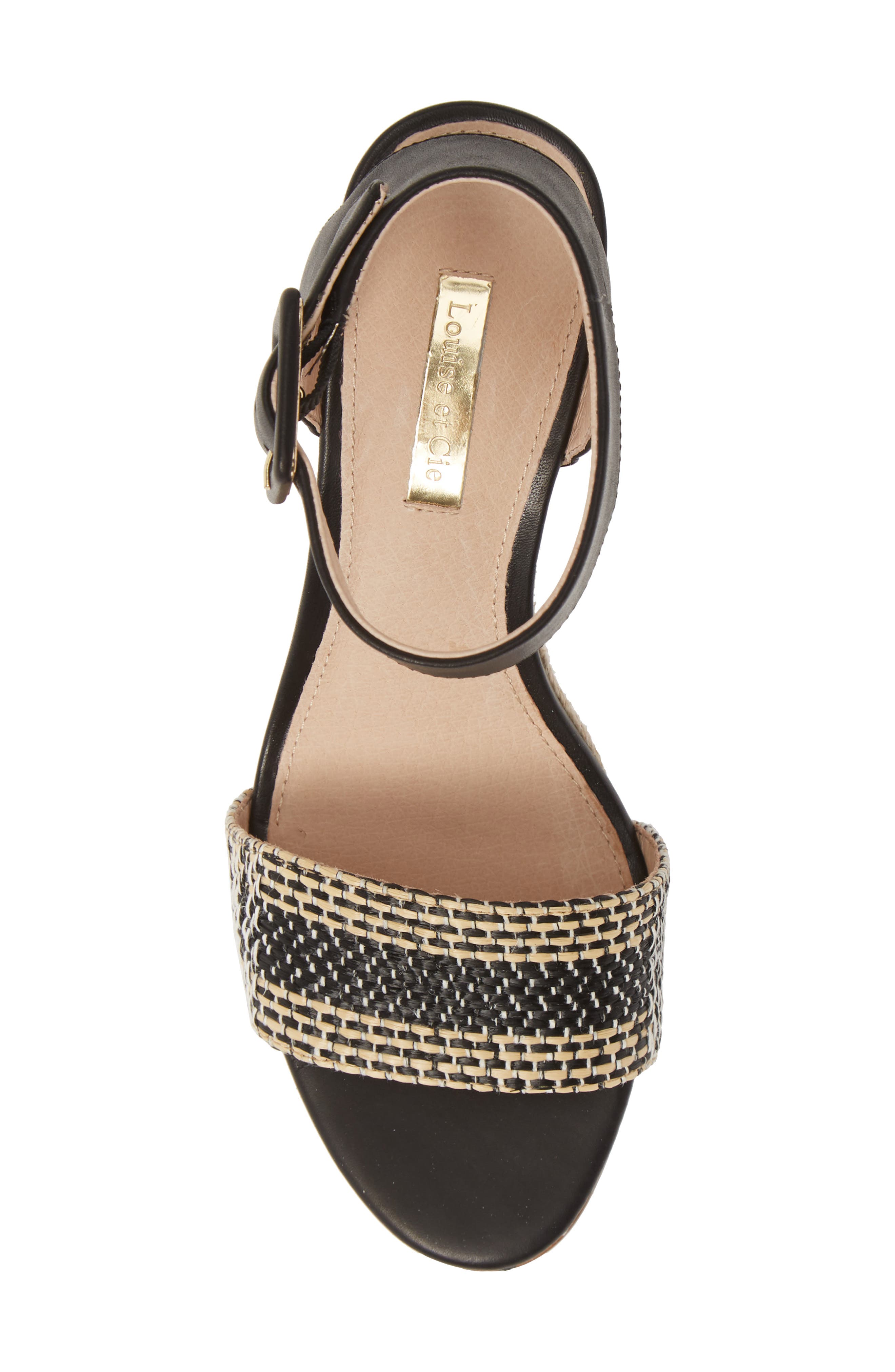 Punya Wedge Sandal, Alternate, color, BLACK/ NATURAL/ BLACK