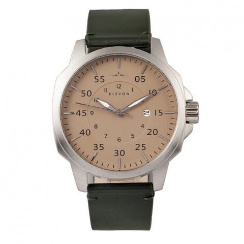 Hughes Leather-Band Watch w/ Date