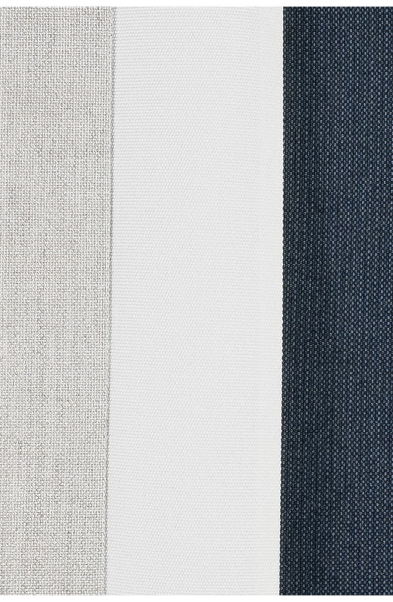 Elaine Smith Nevis panelled dimensional banded Indoor
Outdoor Woven Accent Pillow, Alternate, color, Indigo