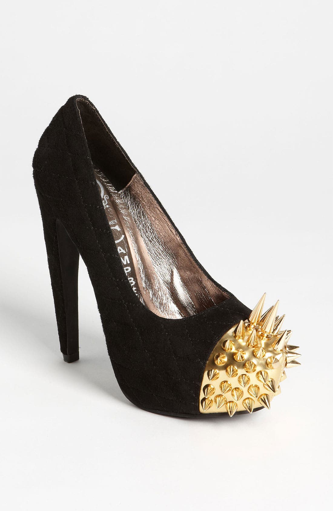 'Battle - Spike' Pump, Main, color, BLACK SUEDE GOLD