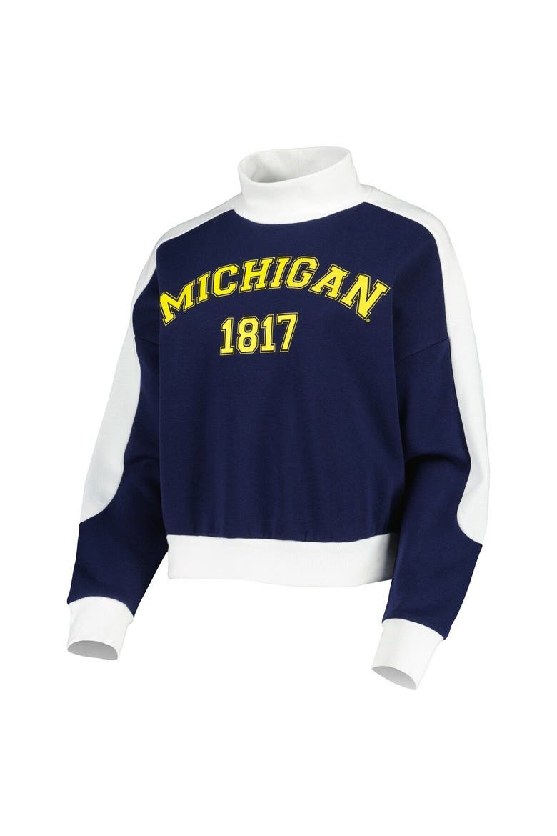 Women's Gameday Couture Navy Michigan Wolverines Make it a Mock Sporty Pullover Sweatshirt, Alternate, color, Navy