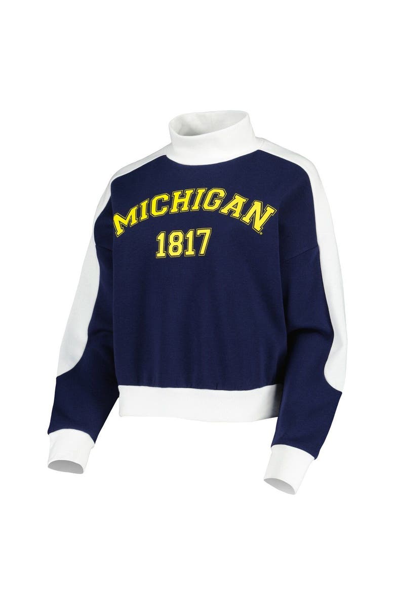 GAMEDAY COUTURE Women's Gameday Couture Navy Michigan Wolverines Make it a Mock Sporty Pullover Sweatshirt, Alternate, color, 