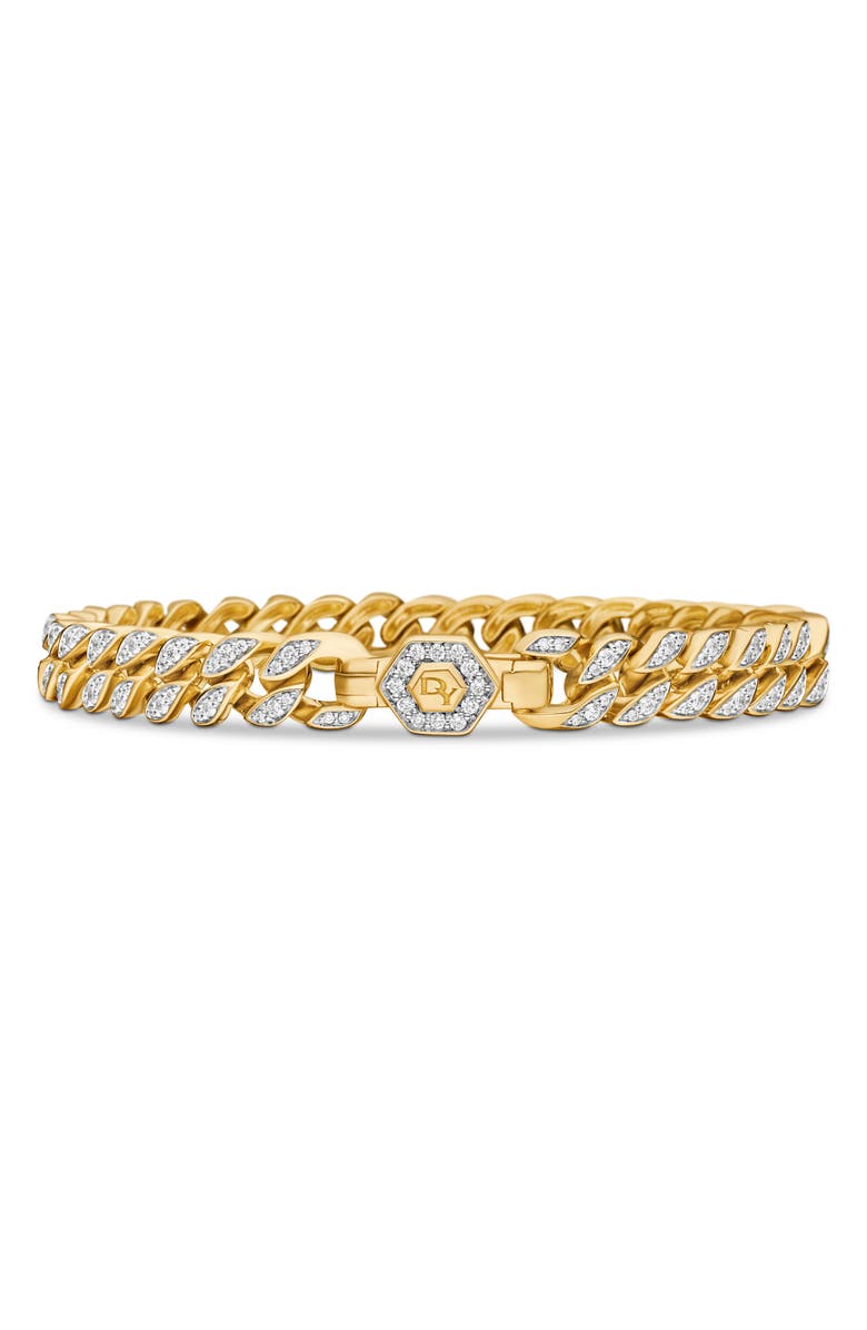 David Yurman Pavé Diamond Curb Chain Bracelet, Alternate, color, Gold/ Diamond