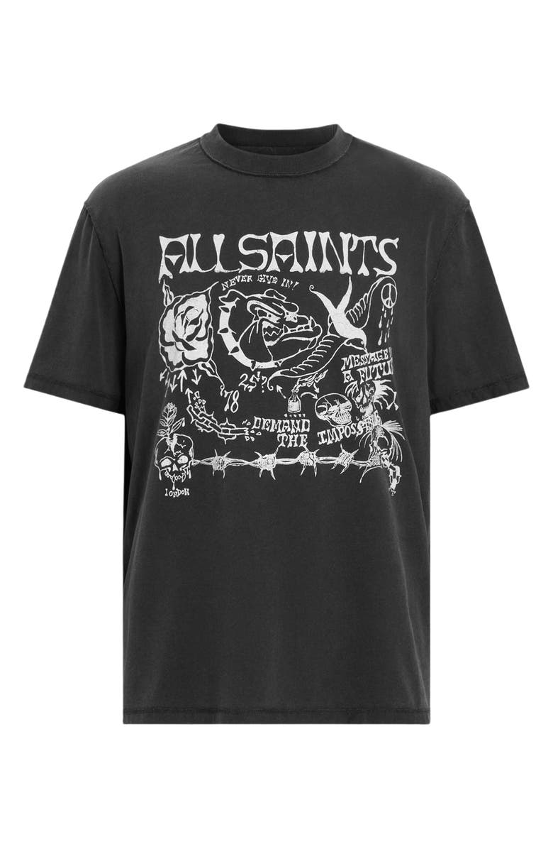 AllSaints Chingford Graphic T-Shirt, Alternate, color, Washed Black