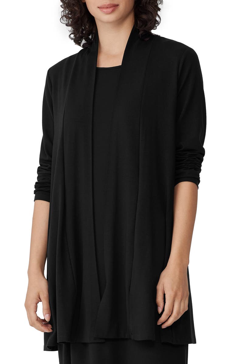 Eileen Fisher Stretch Jersey Long Cardigan, Main, color, 