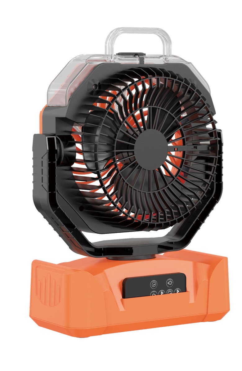 Sonicgrace Outdoor Misting Fan, Alternate, color, Orange With Black Accents